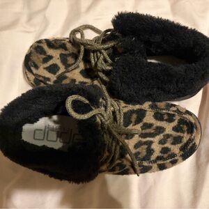 Hey Dude Women's Moccasins in Leopard and Black